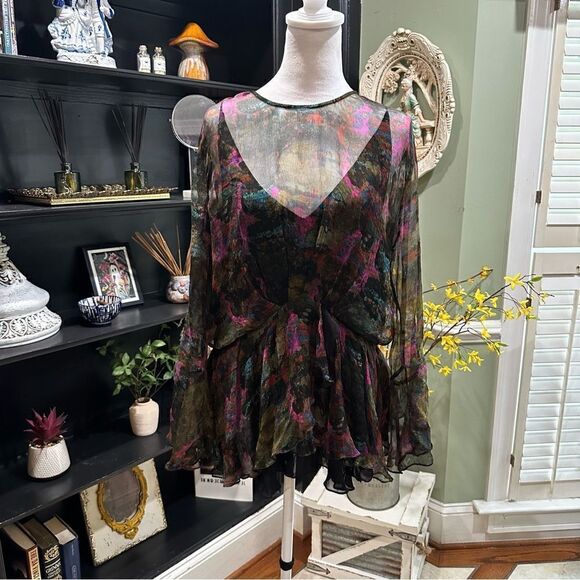 IRO Watercolor Sheer Layered Blouse Size Large - Picture 1 of 16